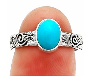 Sleeping Beauty Turquoise Ring size-7 SDR235252 R-1055, 6x8 mm