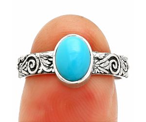Sleeping Beauty Turquoise Ring size-7 SDR235256 R-1055, 6x8 mm