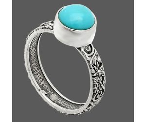 Sleeping Beauty Turquoise Ring size-8 SDR235260 R-1055, 8x8 mm