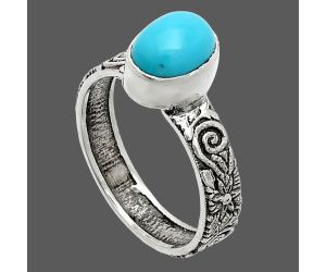 Sleeping Beauty Turquoise Ring size-6 SDR235262 R-1055, 6x8 mm