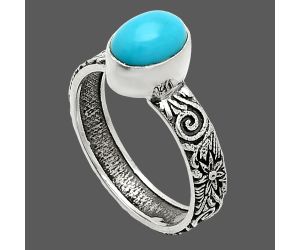 Sleeping Beauty Turquoise Ring size-6 SDR235263 R-1055, 6x8 mm
