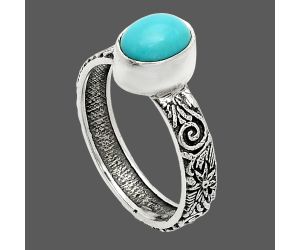 Sleeping Beauty Turquoise Ring size-7 SDR235276 R-1055, 6x8 mm