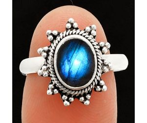 Blue Labradorite Ring size-8 SDR235415 R-1095, 7x9 mm