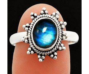 Blue Labradorite Ring size-9 SDR235417 R-1095, 7x9 mm