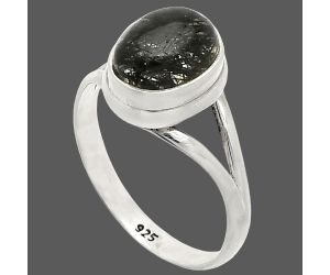 Black Tourmaline In Quartz Ring size-6.5 SDR235439 R-1008, 7x9 mm