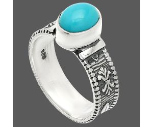 Sleeping Beauty Turquoise Ring size-6 SDR235516 R-1058, 6x8 mm