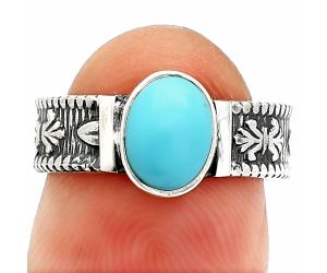 Sleeping Beauty Turquoise Ring size-6 SDR235525 R-1058, 6x8 mm