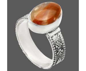 Red Moss Agate Ring size-8 SDR235539 R-1058, 8x12 mm
