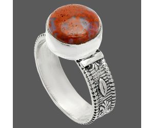 Red Moss Agate Ring size-8 SDR235576 R-1058, 10x10 mm