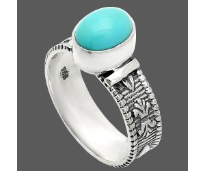 Sleeping Beauty Turquoise Ring size-6 SDR235585 R-1058, 6x8 mm