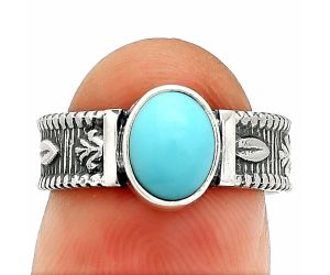 Sleeping Beauty Turquoise Ring size-6 SDR235627 R-1058, 6x8 mm