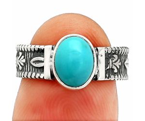 Sleeping Beauty Turquoise Ring size-6 SDR235634 R-1058, 6x8 mm
