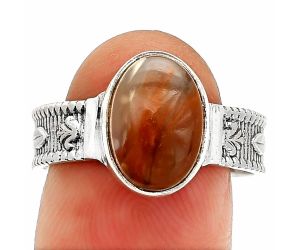 Red Moss Agate Ring size-9 SDR235636 R-1058, 8x12 mm