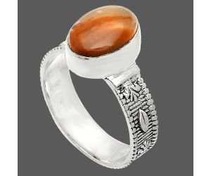 Red Moss Agate Ring size-9 SDR235636 R-1058, 8x12 mm
