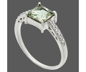 Prasiolite (Green Amethyst) Ring size-9 SDR235683 R-1718, 7x7 mm