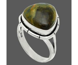 Rhyolite - Rainforest Jasper Ring size-7 SDR235713 R-1012, 13x13 mm