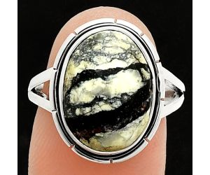 Authentic White Buffalo Turquoise Nevada Ring size-8 SDR235797 R-1012, 11x15 mm