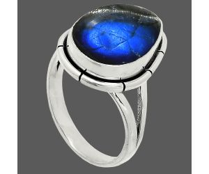 Blue Fire Labradorite Ring size-8 SDR235802 R-1012, 11x16 mm