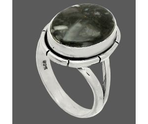 Mexican Cabbing Fossil Ring size-7 SDR235812 R-1012, 10x14 mm