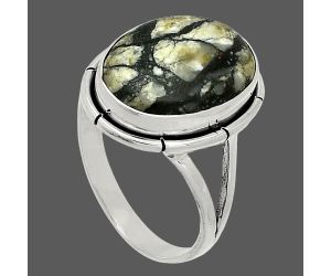 Authentic White Buffalo Turquoise Nevada Ring size-10 SDR235839 R-1012, 13x17 mm