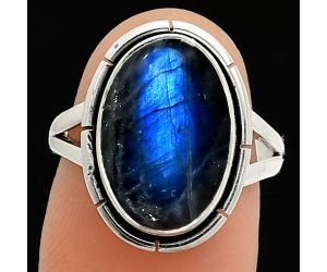 Blue Fire Labradorite Ring size-7 SDR235853 R-1012, 10x15 mm