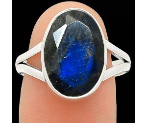 Faceted Blue Fire Labradorite Ring size-9 SDR235890 R-1002, 11x15 mm