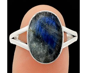 Faceted Blue Fire Labradorite Ring size-9.5 SDR235904 R-1002, 10x15 mm
