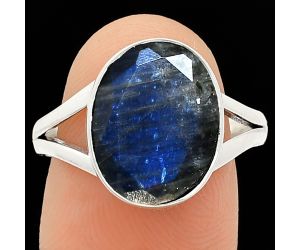 Faceted Blue Fire Labradorite Ring size-9 SDR235905 R-1002, 11x14 mm