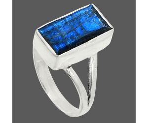 Faceted Blue Fire Labradorite Ring size-8 SDR235915 R-1002, 8x14 mm