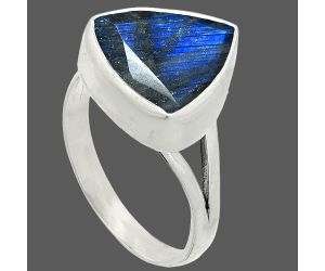 Faceted Blue Fire Labradorite Ring size-9.5 SDR235917 R-1002, 14x14 mm