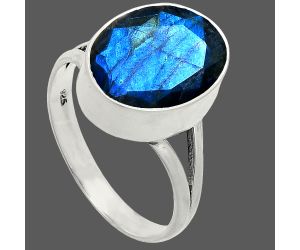Faceted Blue Fire Labradorite Ring size-9.5 SDR235928 R-1002, 11x14 mm