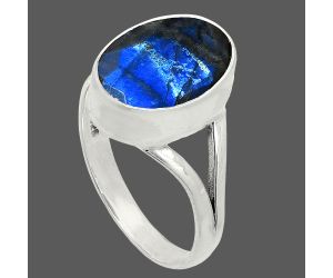 Faceted Blue Fire Labradorite Ring size-9 SDR235932 R-1002, 10x14 mm