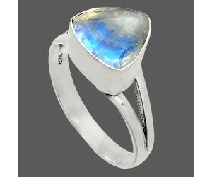 Faceted Rainbow Moonstone Ring size-8 SDR235959 R-1002, 9x9 mm