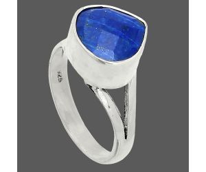 Faceted Lapis Lazuli Ring size-7 SDR235974 R-1002, 10x11 mm