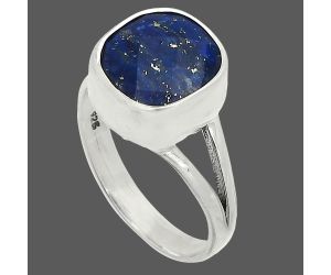 Faceted Lapis Lazuli Ring size-8 SDR235979 R-1002, 10x10 mm