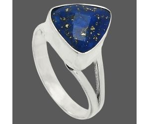 Faceted Lapis Lazuli Ring size-8 SDR235980 R-1002, 10x10 mm