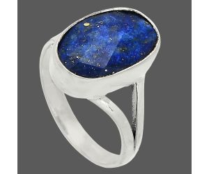 Faceted Lapis Lazuli Ring size-9 SDR235984 R-1002, 9x15 mm