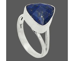 Faceted Lapis Lazuli Ring size-8 SDR235985 R-1002, 11x11 mm