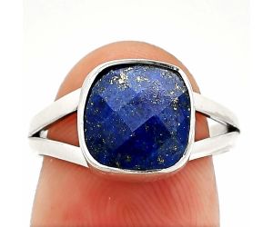 Faceted Lapis Lazuli Ring size-7 SDR235986 R-1002, 9x9 mm
