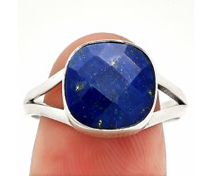 Faceted Lapis Lazuli Ring size-9 SDR235991 R-1002, 11x11 mm