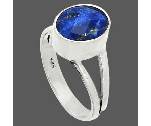 Faceted Lapis Lazuli Ring size-7 SDR235995 R-1002, 8x10 mm