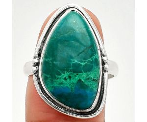 Azurite Chrysocolla Ring size-9 SDR235996 R-1175, 12x21 mm