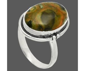 Rhyolite - Rainforest Jasper Ring size-9.5 SDR236010 R-1175, 13x18 mm