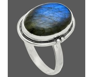 Blue Fire Labradorite Ring size-9.5 SDR236046 R-1175, 12x17 mm