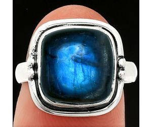 Blue Fire Labradorite Ring size-7 SDR236051 R-1175, 12x12 mm