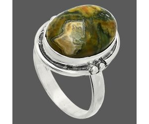 Rhyolite - Rainforest Jasper Ring size-7 SDR236060 R-1175, 11x15 mm