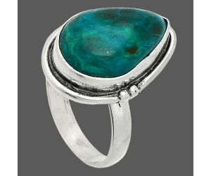 Azurite Chrysocolla Ring size-7 SDR236064 R-1175, 11x17 mm