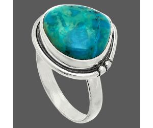Azurite Chrysocolla Ring size-8 SDR236067 R-1175, 14x14 mm