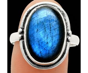Blue Fire Labradorite Ring size-9.5 SDR236106 R-1175, 12x17 mm