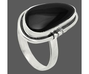 Black Onyx Ring size-8 SDR236123 R-1175, 10x19 mm